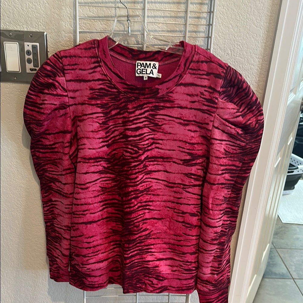 Pam & Gela Pink Zebra Print Top